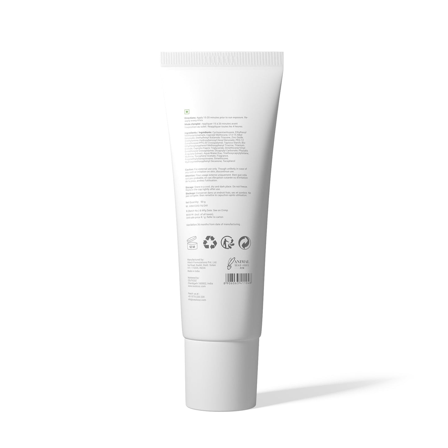 Uvicoz IR Gel Écran Solaire Toucher Sec